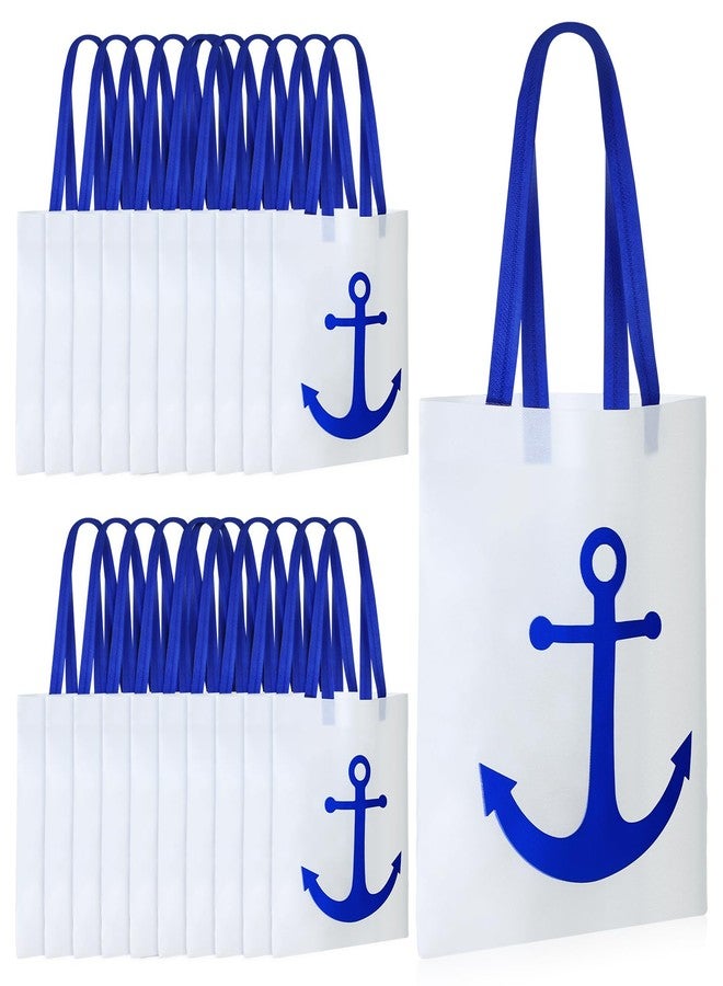 Bulyoou 24 Pcs Large Anchor Totes for Summer Cruise Bags Nautical Party Favors Non Woven Cruising Totes for Cruise Wedding Party - Image 1
